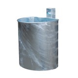Abfallbehälter aus Stahl, 20 Liter, halbrund, Wandmontage