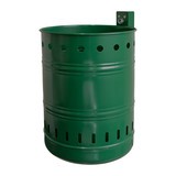 Abfallbehälter aus Stahl, 35 Liter, rund, Wandmontage, gelocht
