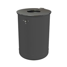 Abfallbehälter aus Stahl, 50 Liter, mit Ascher
