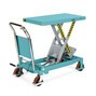 Ameise® scissor lift table with wheels, fixed handlebar