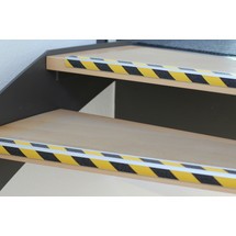 Antirutsch-Treppenkantenprofil, 2 Streifen, schwarz/gelb, Aluminium