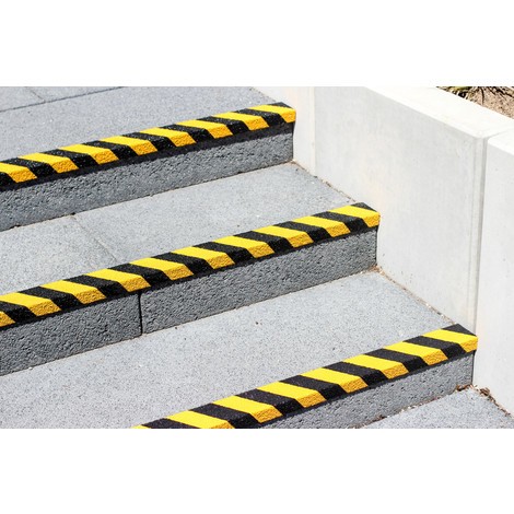 Antirutsch-Treppenkantenprofil GFK Medium, schwarz/gelb