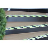 Antirutsch-Treppenkantenprofil, R10, 2 Streifen, Aluminium, tagesfluoreszierend
