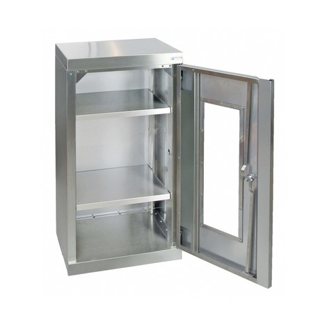 armário de aço inoxidável stumpf® com janela de visualização e parafusos de ajuste na base