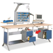 armário de montagem com 1 caixa de gaveta para mesa de sistema de local de trabalho, AxLxP 140 x 370 x 400 mm