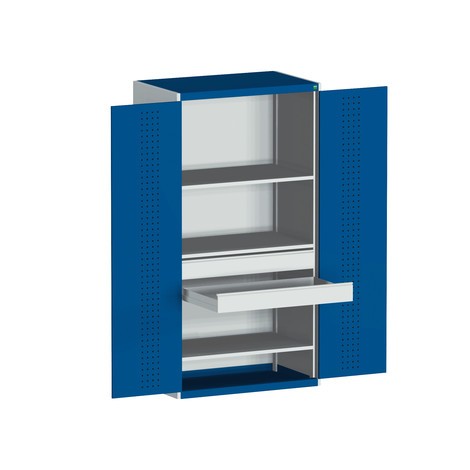 Armario de puerta con bisagras sistema bott cubio con 3 estante intermedio, 2 cajones, alto H x An x F 2.000 x 1.050 x 650 mm