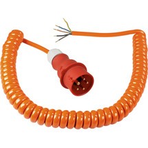 as-Schwabe CEE Baustellen-Spiral-Anschlussleitung 5m, orange