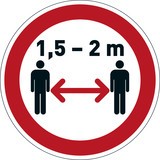 Autocollant de consigne DURABLE « Veuillez garder vos distances », Ø 430 mm, épaisseur 0,2 mm