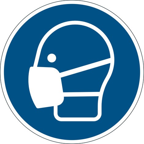 Autocollant de consigne DURABLE « Veuillez utiliser un masque », Ø 430 mm, épaisseur 0,2 mm