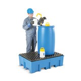 Bac collecteur asecos® en PE pour fûts de 60/200 litres
