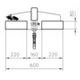 Bauer® Bras de charge d'une capacité de charge de jusqu'à 1 000 kg, jusqu'à 1 600 mm de portée, 25° d'inclinaison rigide, 2 positions de crochet