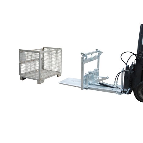 Bauer® Kippomat typ KG-A, vyklápění zajišťuje hydraulický systém vysokozdvižného vozíku