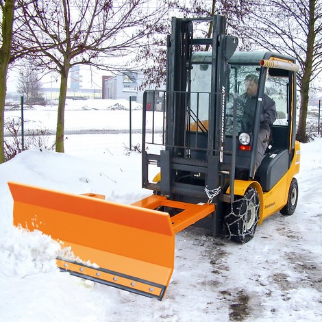 Bauer® Lame chasse-neige pour chariot élévateur avec racle en caoutchouc