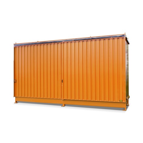 Bauer® Regalcontainer für 8x KTC/IBC, 2 Ebenen, 2 Schiebetüren 