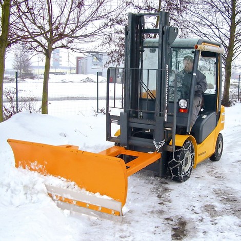 Bauer® Snehová radlica pre vysokozdvižný vozík s polyuretánovou zhrňovacou lištou, výkyvný záves