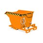 Bauer® Späne-Kippbehälter mit Abrollmechanik und Rollensatz, niedrige Bauhöhe, mit Einfahrtaschen