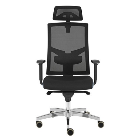 Biurowe krzesło obrotowe Hammerbacher Premium 2, oparcie siatkowe, zagłówek