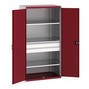 bott cubio system hinged door cabinet with 3 shelves, 2 drawers, HxWxD 2,000 x 1050 x 650 mm