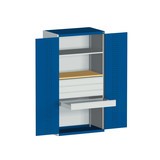 bott cubio system hinged door cabinet with 3 shelves, 2 drawers, HxWxD 2,000 x 1050 x 650 mm