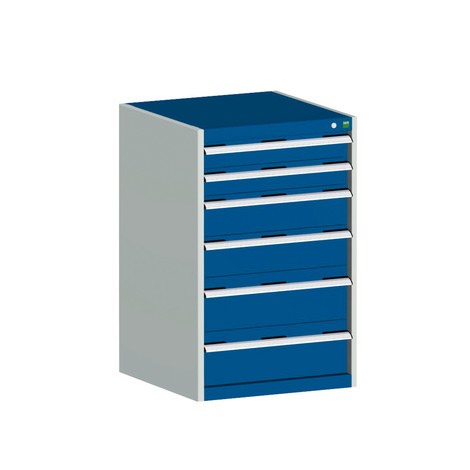 bott Cubio zásuvková skříňka, zásuvky 3x100+ 2x150 x 1x200 mm, nosnost každý 75 kg, šířka 1,050 mm