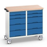 bott verso assembly trolley with 10 drawers and multiplex top