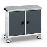 bott verso assembly trolley with 2 doors, shelves and linoleum top