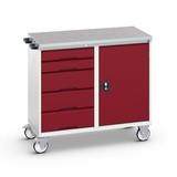 bott verso assembly trolley with 5 drawers, door and linoleum top