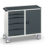 bott verso assembly trolley with 5 drawers, door and raised edge