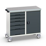 bott verso assembly trolley with 6 drawers, door and linoleum top