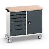 bott verso assembly trolley with 6 drawers, door and multiplex top