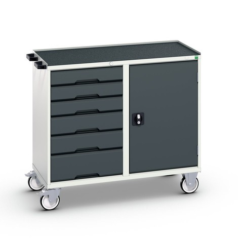 bott verso assembly trolley with 6 drawers, door and raised edge