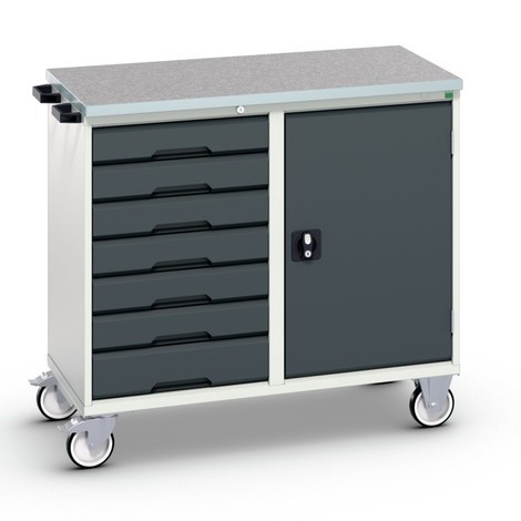 bott verso assembly trolley with 7 drawers, door and linoleum top