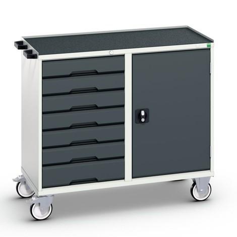 bott verso assembly trolley with 7 drawers, door and raised edge