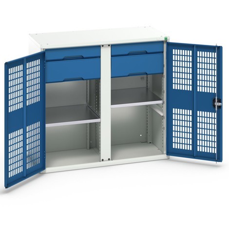 bott verso clothes locker with ventilation, with 2 shelves, 4 drawers, partition