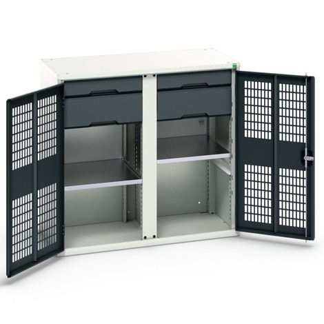bott verso clothes locker with ventilation, with 2 shelves, 4 drawers, partition