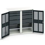 bott verso clothes locker with ventilation, with 2 shelves, 8 drawers, partition