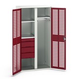 bott verso clothes locker with ventilation, with 3 shelves and 4 drawers