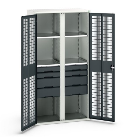 bott verso clothes locker with ventilation, with 4 shelves and 8 drawers