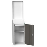 bott verso Economy desk with perforated rear panel, with 1 shelf, 1 drawer