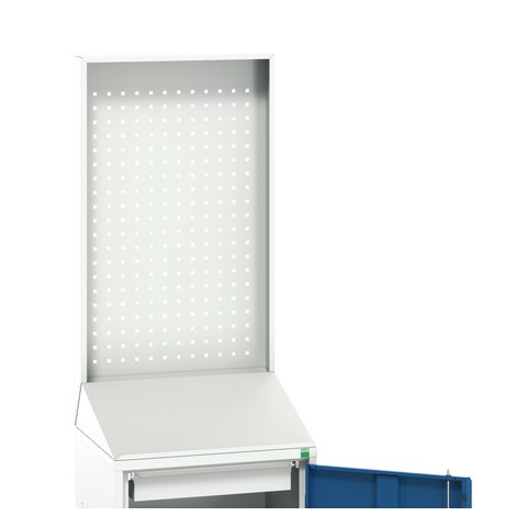 bott verso Economy desk with perforated rear panel, with 1 shelf and 1 drawer
