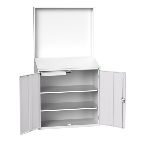 bott verso Economy desk with smooth rear panel, with 2 shelves, 1 drawer