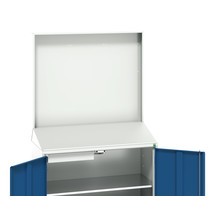 bott verso Economy desk with smooth rear panel, with 2 shelves and 1 drawer