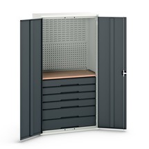 bott verso hinged door cabinet with 6 drawers, with rear panel and worktop