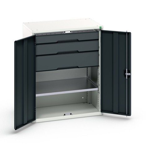 bott verso hinged door cabinet with drawers, with 1 shelf and 3 drawers