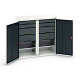 bott verso hinged door cabinet with drawers, with 2 shelves and 8 drawers