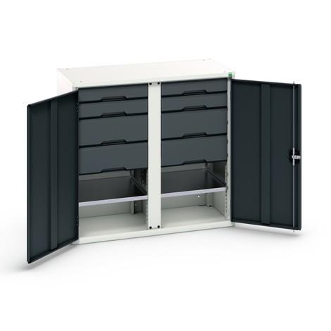 bott verso hinged door cabinet with drawers, with 2 shelves and 8 drawers