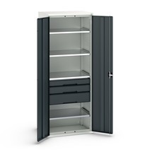 bott verso hinged door cabinet with drawers, with 4 shelves and 3 drawers
