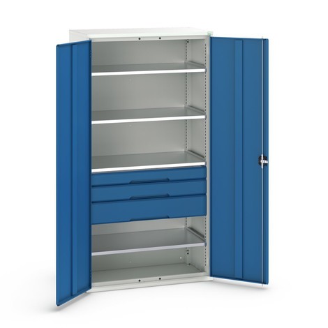bott verso hinged door cabinet with drawers, with 4 shelves and 3 drawers