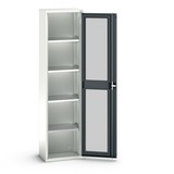 bott verso hinged door cabinet with see-through panel, with 4 shelves