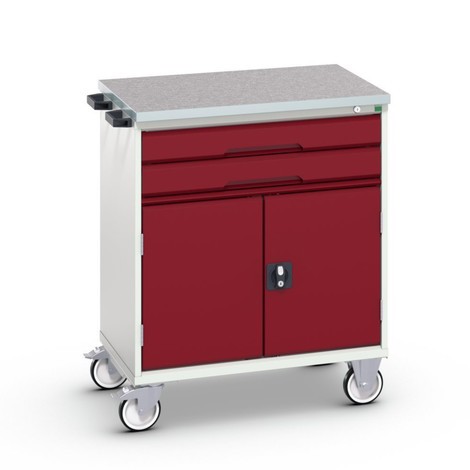 bott verso mobile drawer cabinet with 2 drawers, door and linoleum top